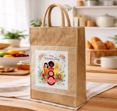 Brown Juco Womens Day Special Jute Bag Handmade